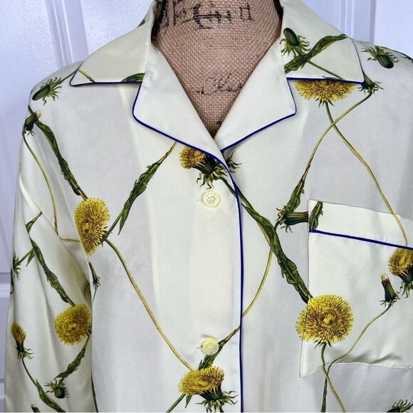 Sz 8 BURBERRY 100% Silk Floral silk poplin pajama shirt NWT $2090 MSRP - Picture 8 of 17